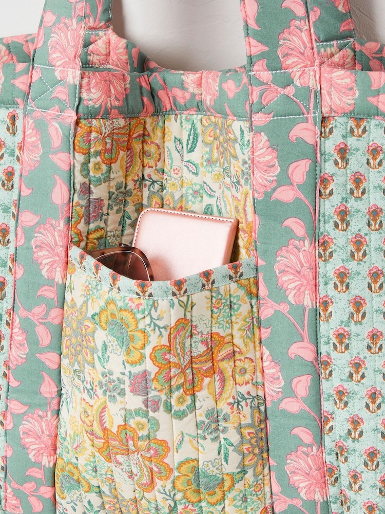 FatFace Green Remi Quilted Beach Bag - Image 2 of 4