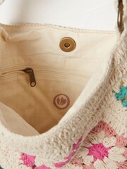 FatFace Natural Crochet Tile Cross-Body Bag - Image 2 of 3