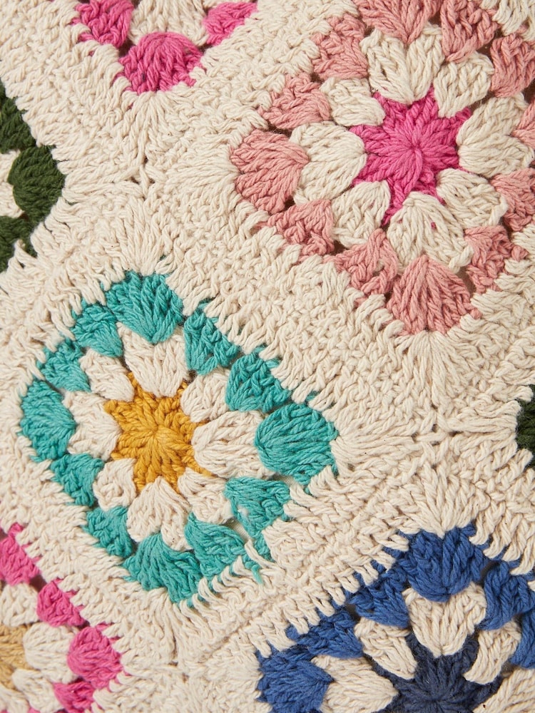 FatFace Natural Crochet Tile Cross-Body Bag - Image 3 of 3 FatFace Natural Crochet Tile Cross-Body Bag - Image 3 of 3