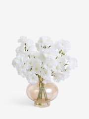 White Artificial Blossom in Gold Vase - Image 4 of 6