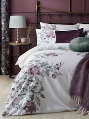 Laura Ashley Blackberry Purple Edita's Garden 100% Cotton Duvet Cover and Pillowcase Set - Image 1 of 6