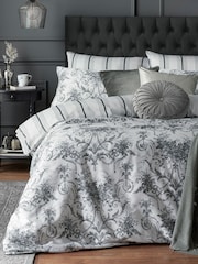 Laura Ashley Set of 2 Charcoal Grey Tuileries 100% Cotton Pillowcases - Image 1 of 4