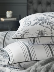 Laura Ashley Set of 2 Charcoal Grey Tuileries 100% Cotton Pillowcases - Image 2 of 4