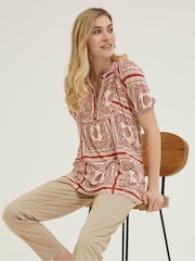 FatFace Natural Lou Bandana Tunic Top - Image 1 of 6