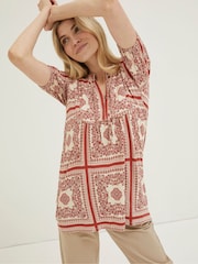FatFace Natural Lou Bandana Tunic Top - Image 2 of 6