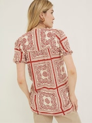 FatFace Natural Lou Bandana Tunic Top - Image 3 of 6