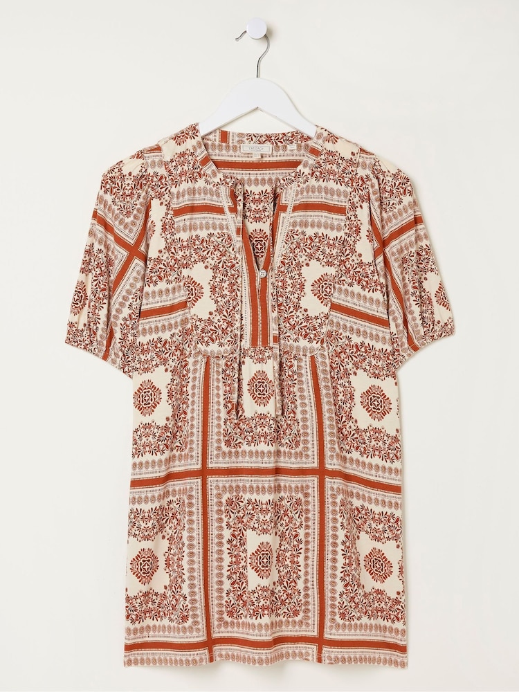 FatFace Natural Lou Bandana Tunic Top - Image 6 of 6
