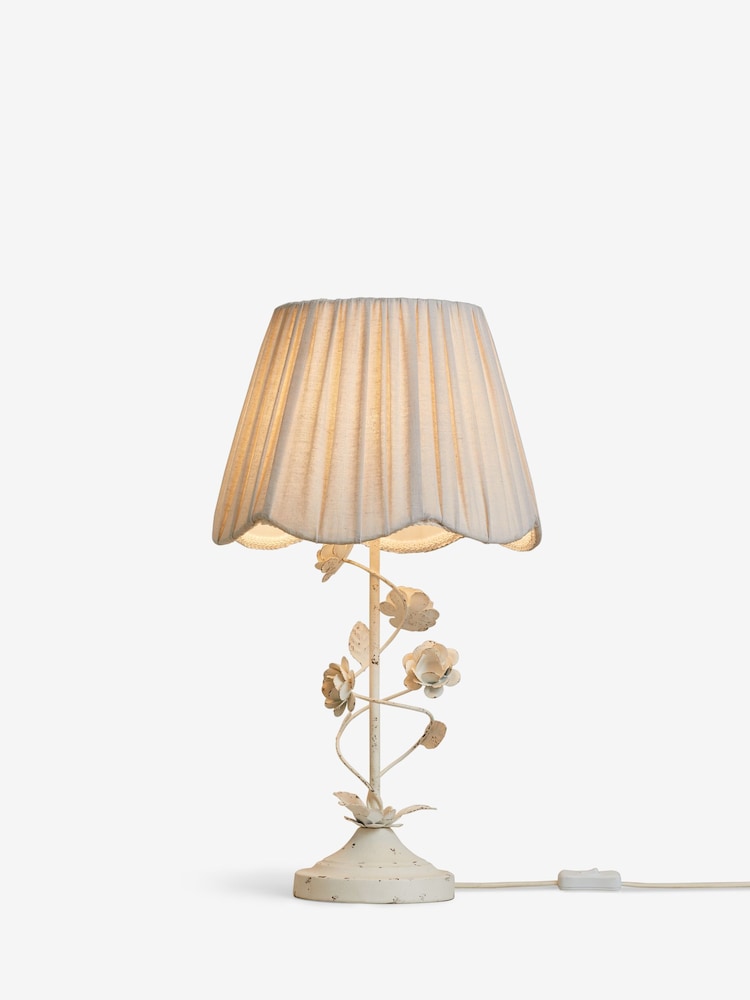 Shabby Chic by Rachel Ashwell® White Distressed Floral Table Lamp - Image 5 of 5
