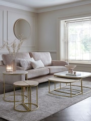 Dark Grey Marble Mango Wood Nest of 2 Coffee Table Nest - Image 3 of 7