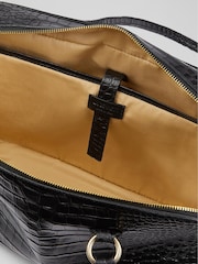 LK Bennett Black Croc Effect Jamie Leather Tote Bag - Image 3 of 4