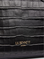 LK Bennett Black Croc Effect Jamie Leather Tote Bag - Image 4 of 4