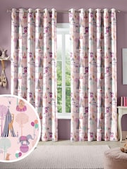 Sara Miller Pink Kids Circus Made To Measure 100% Cotton Curtains - Image 1 of 6