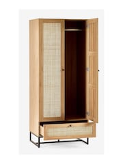 Julian Bowen Brown Padstow Rattan Double Wardrobe - Image 3 of 4