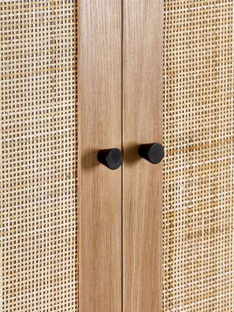 Julian Bowen Brown Padstow Rattan Double Wardrobe - Image 4 of 4
