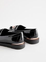 Black Rose Gold Standard Fit (F) School Tassel Loafers - Image 6 of 6