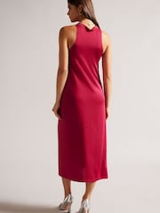 Ted Baker Red Joani Sleeveless Midi Dress With Tie Waist - Image 2 of 5