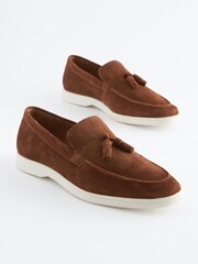 Hellbraun - Loafers aus Wildleder mit Quasten - Bild 1 von 2