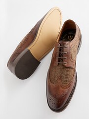 Brown Herringbone Longwing Brogues - Image 5 of 8