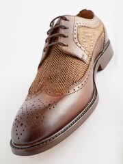 Brown Herringbone Longwing Brogues - Image 7 of 8