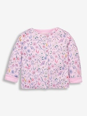 Rosa floral - Conjunto de 2 piezas con pijama tipo pelele y chaqueta de terciopelo de Jojo Maman Bébé - Imagen 6 de 8