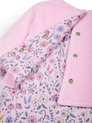 Rosa floral - Conjunto de 2 piezas con pijama tipo pelele y chaqueta de terciopelo de Jojo Maman Bébé - Imagen 8 de 8