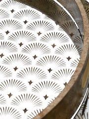 Libra Interiors Set of 2 Gold Trays With Delicate Scallop Design - Image 4 of 4