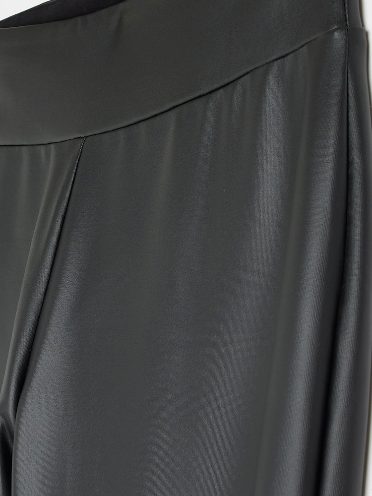River Island Petite Black High Waist Matt Coated Leggings - Image 5 of 5 River Island Petite Black High Waist Matt Coated Leggings - Image 5 of 5