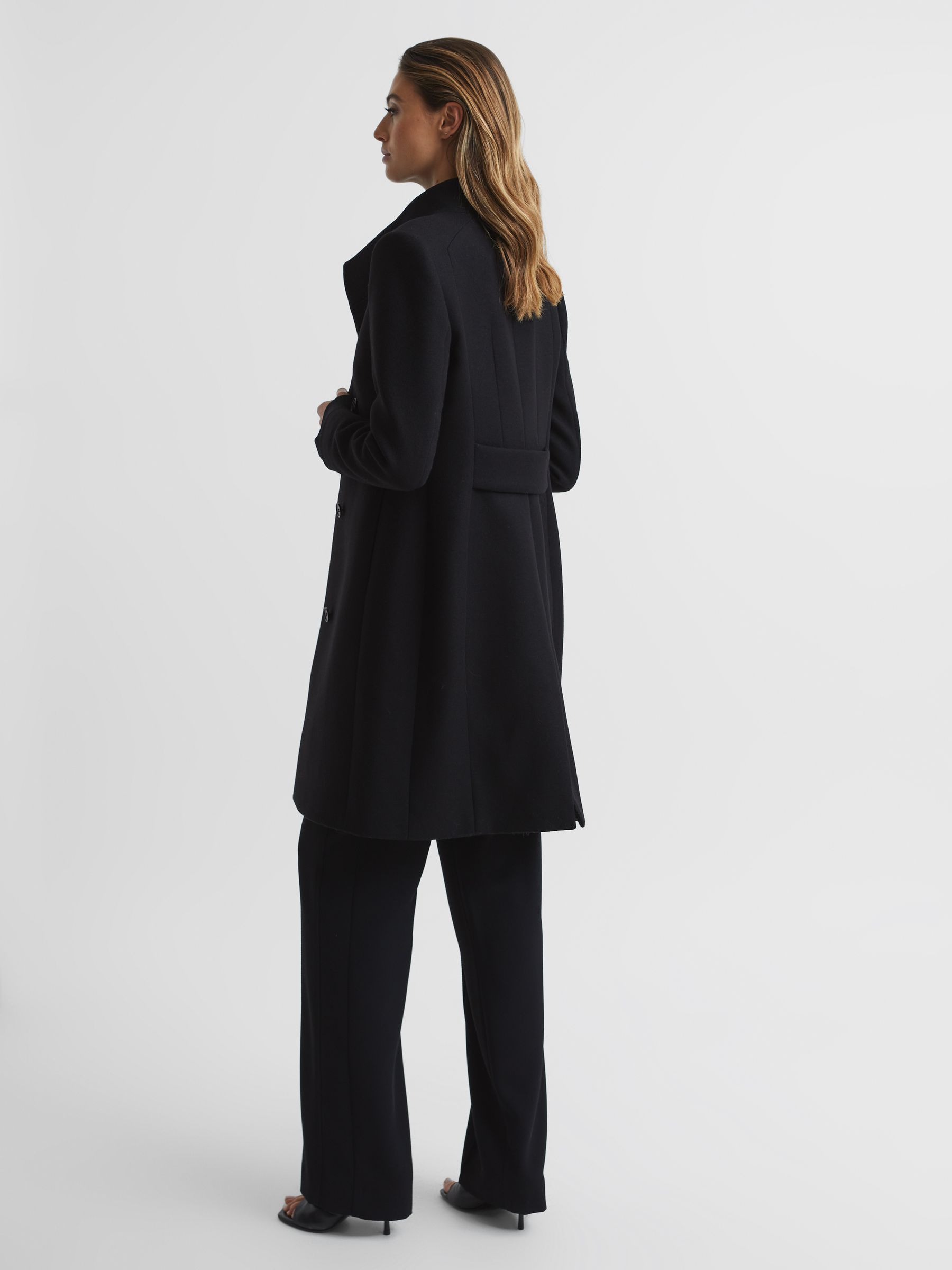 Buy Reiss Black Mia Wool Blend Mid-Length Coat from Next USA