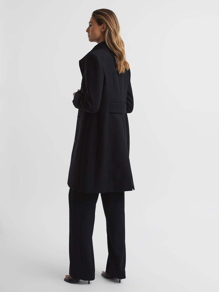 Buy Reiss Black Mia Wool Blend Mid-Length Coat from the Next UK