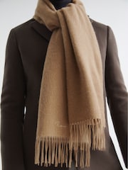 Camel - Reiss Picton Wool and Cashmere Scarf - Image 2 of 4