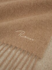 Camel - Reiss Picton Wool and Cashmere Scarf - Image 3 of 4