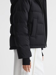 Reiss Black Arya Short Puffer Jacket - Image 4 of 7
