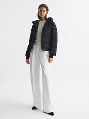 Reiss Black Arya Short Puffer Jacket - Image 6 of 7