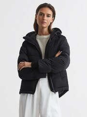 Reiss Black Arya Short Puffer Jacket - Image 7 of 7
