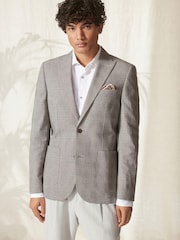 Neutral Brown Signature Nova Fides Check Blazer - Image 1 of 13