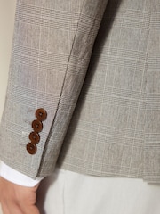 Neutral Brown Signature Nova Fides Check Blazer - Image 5 of 13
