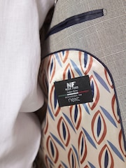 Neutral Brown Signature Nova Fides Check Blazer - Image 7 of 13