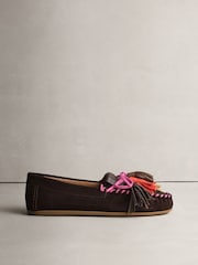Chocolate Brown N.Premium Suede Leather Tassel Moccasins - Image 3 of 5