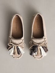 Sand N.Premium Suede Leather Tassel Moccasins - Image 1 of 3