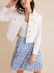 Boden Blue Mini Pleated Skirt - Image 1 of 1