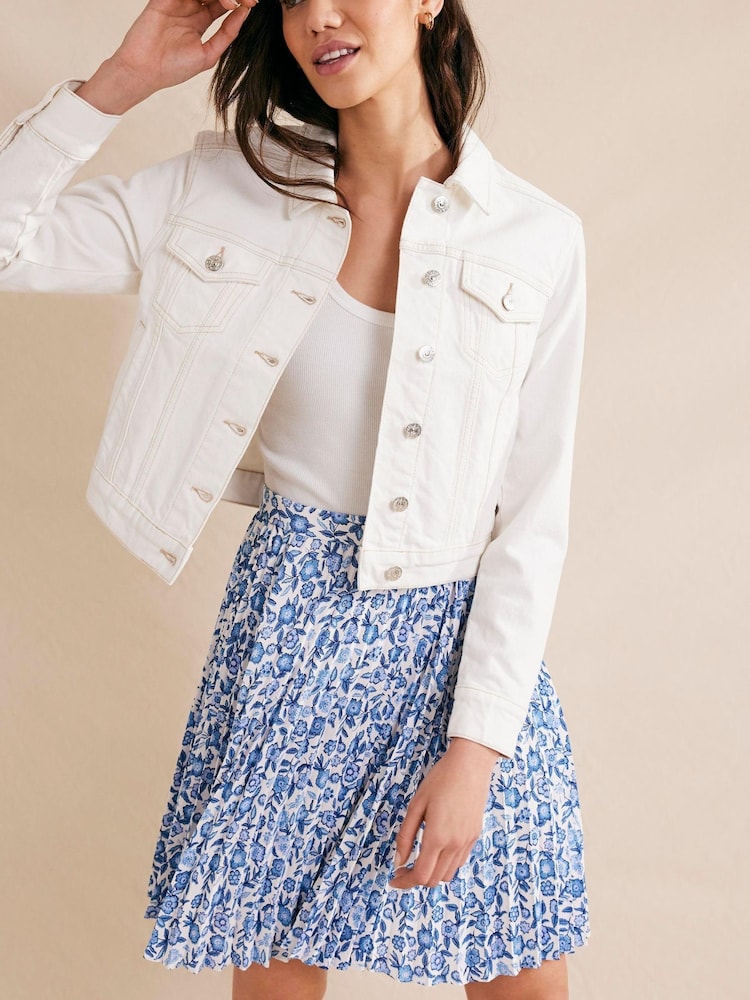 Boden Blue Mini Pleated Skirt - Image 1 of 1 Boden Blue Mini Pleated Skirt - Image 1 of 1