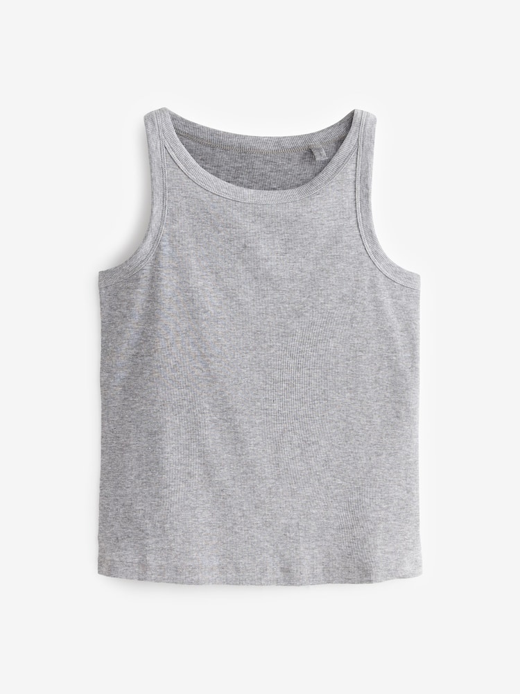Grey Ribbed Racer Vest - Image 5 of 5 Grey Ribbed Racer Vest - Image 5 of 5