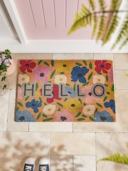 Multi Floral Poppy Hello Doormat - Image 2 of 6