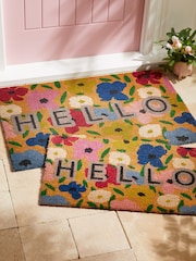 Multi Floral Poppy Hello Doormat - Image 3 of 6