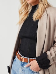 Tan Brown Monogram Buckle Belt - Image 1 of 4