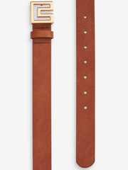 Tan Brown Monogram Buckle Belt - Image 4 of 4