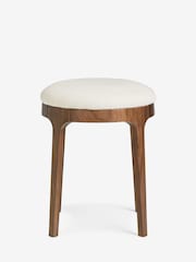 Jasper Conran London Off White Belgrave Walnut Stool - Image 3 of 5
