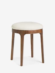 Jasper Conran London Off White Belgrave Walnut Stool - Image 4 of 5