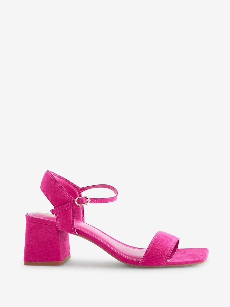 Pink Regular/Wide Fit Forever Comfort® Simple Block Heel Sandals - Image 1 of 5 Pink Regular/Wide Fit Forever Comfort® Simple Block Heel Sandals - Image 1 of 5