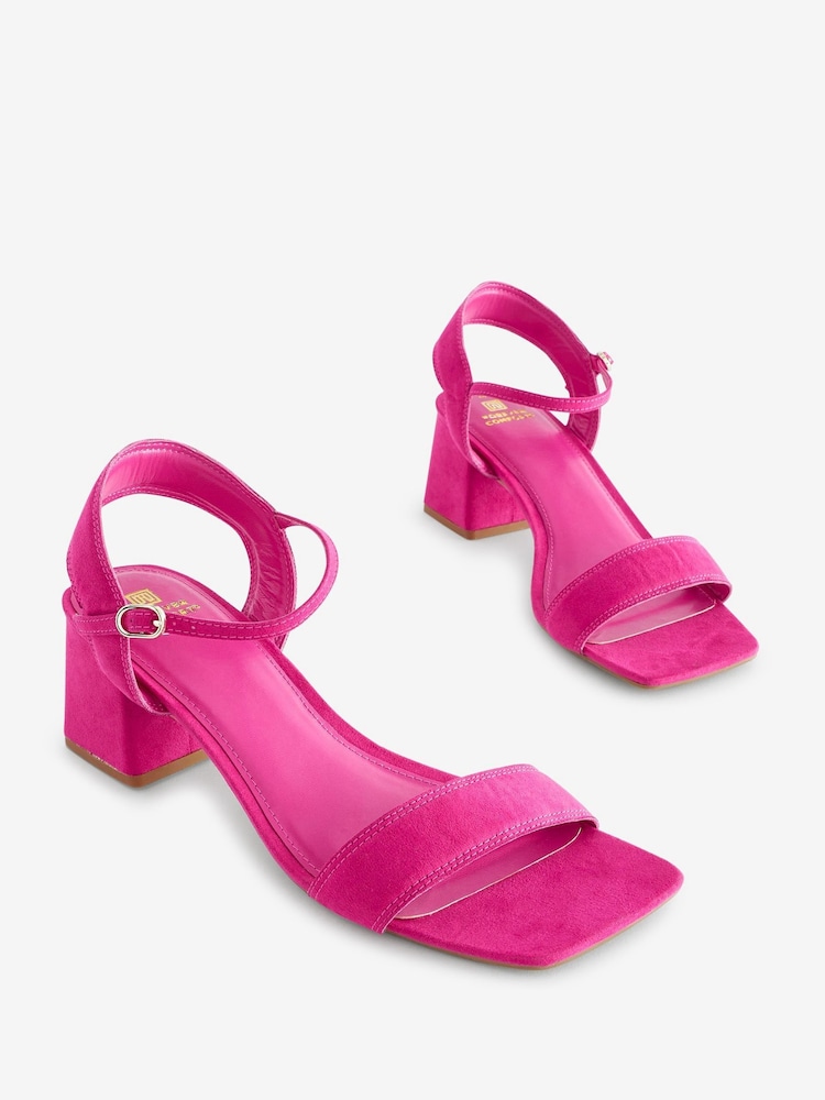 Pink Regular/Wide Fit Forever Comfort® Simple Block Heel Sandals - Image 2 of 5 Pink Regular/Wide Fit Forever Comfort® Simple Block Heel Sandals - Image 2 of 5